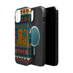 Cozy Knit Leopard Pattern Sweater Holiday Theme iPhone Case with MagSafe compatibility  Shamo's