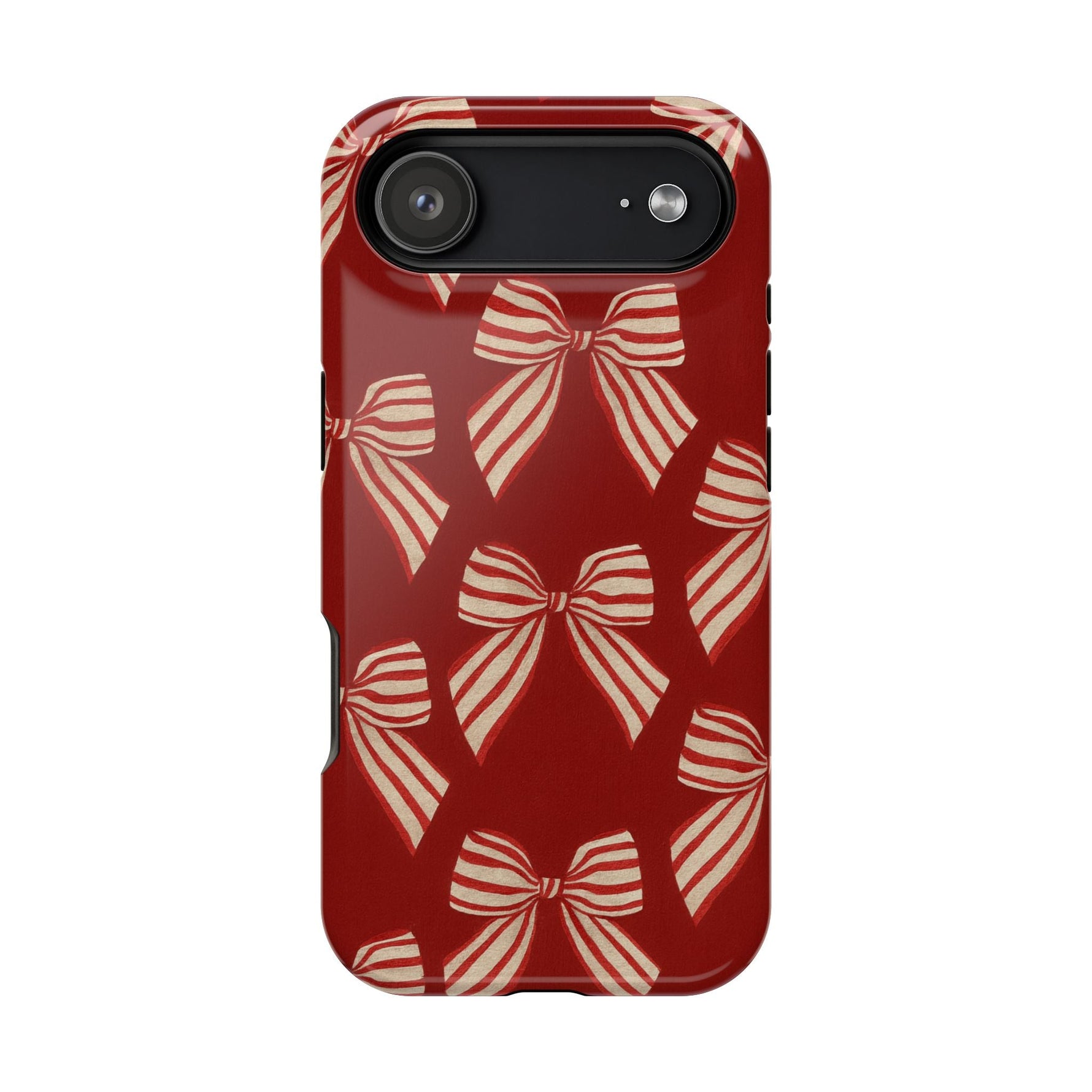 Holiday Red Bow iPhone Case — Impact‑Resistant iPhone Cover with MagSafe compatibility  Shamo's iPhone 17 Air / Glossy