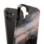 Marbled Black & Rose Gold Magnetic MagSafe Compatible Phone Case — Impact-Resistant