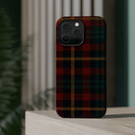 Plaid Impact-Resistant iPhone Case — Red Green Tartan Holiday Theme with MagSafe  Shamo's