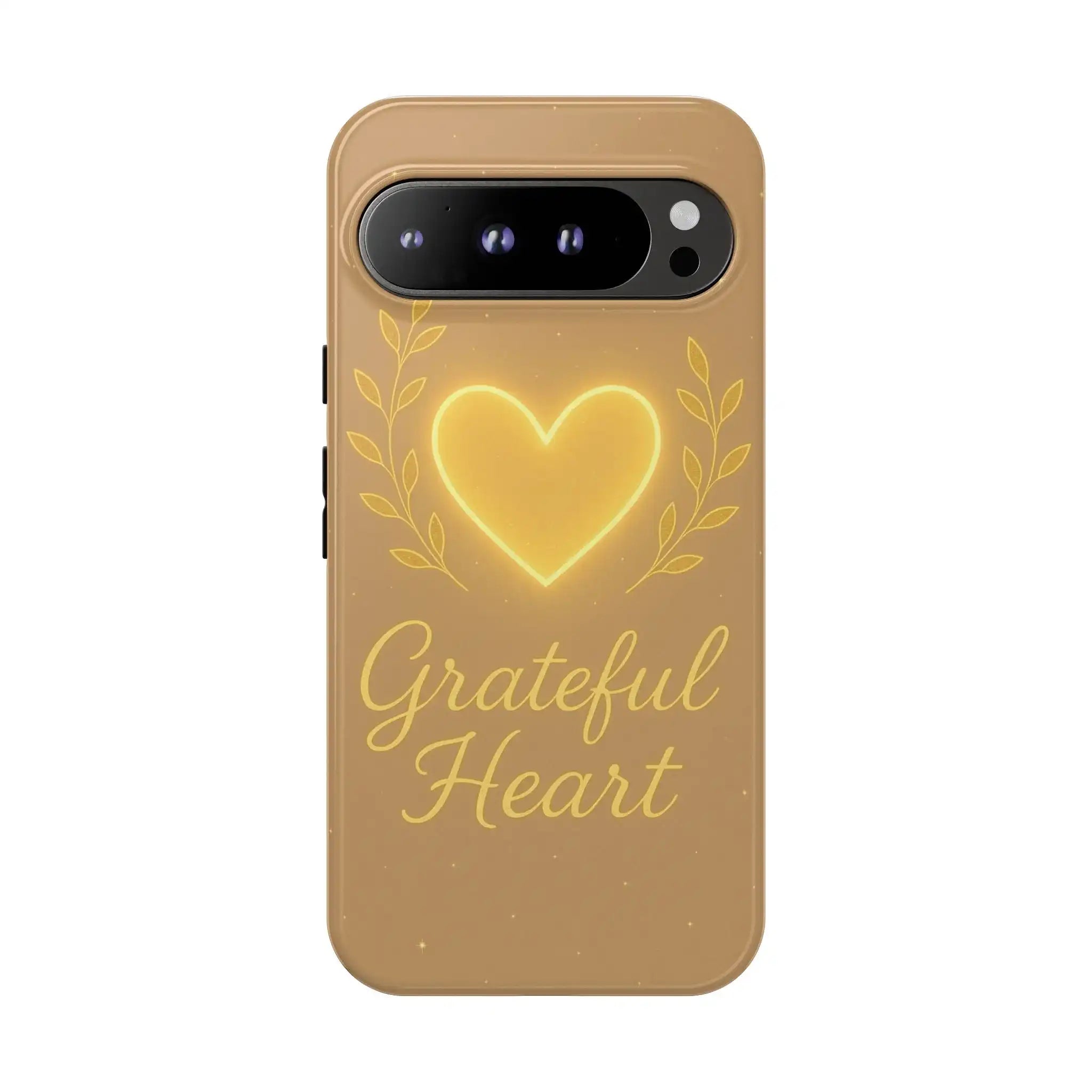 Grateful Heart Phone Case — Warm Neon Heart  Shamo's Google Pixel 9 Pro XL / Glossy