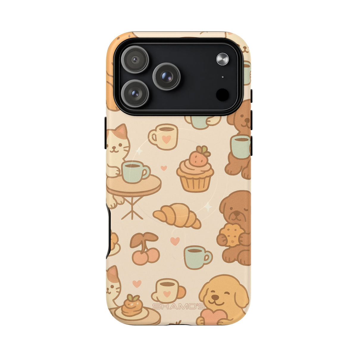 Funda para teléfono con diseño de gatos y perros y MagSafe