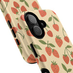 Strawberry Cherry Fruit Pattern iPhone Case | MagSafe Compatible - Shamo's