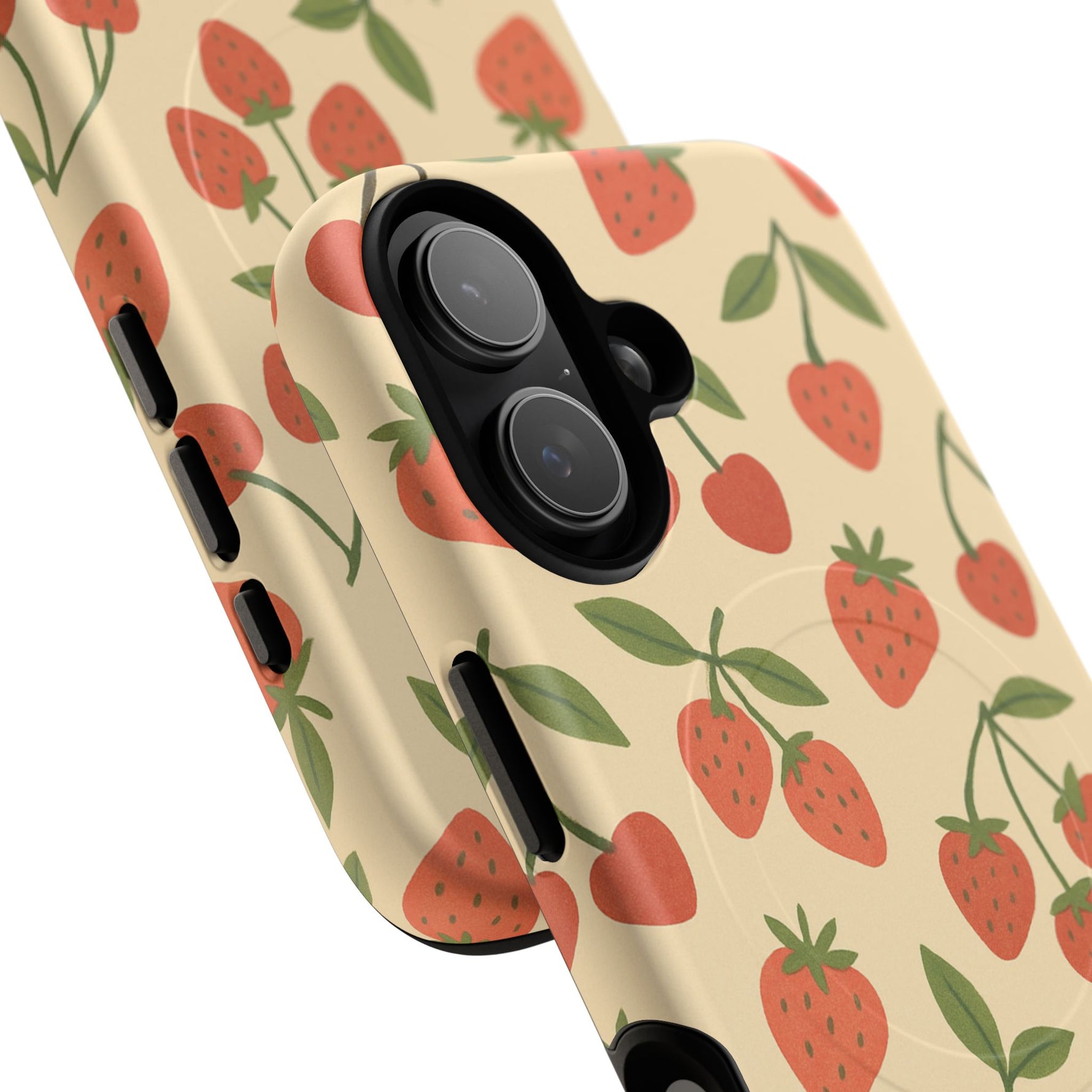 Strawberry Cherry Fruit Pattern iPhone Case | MagSafe Compatible - Shamo's