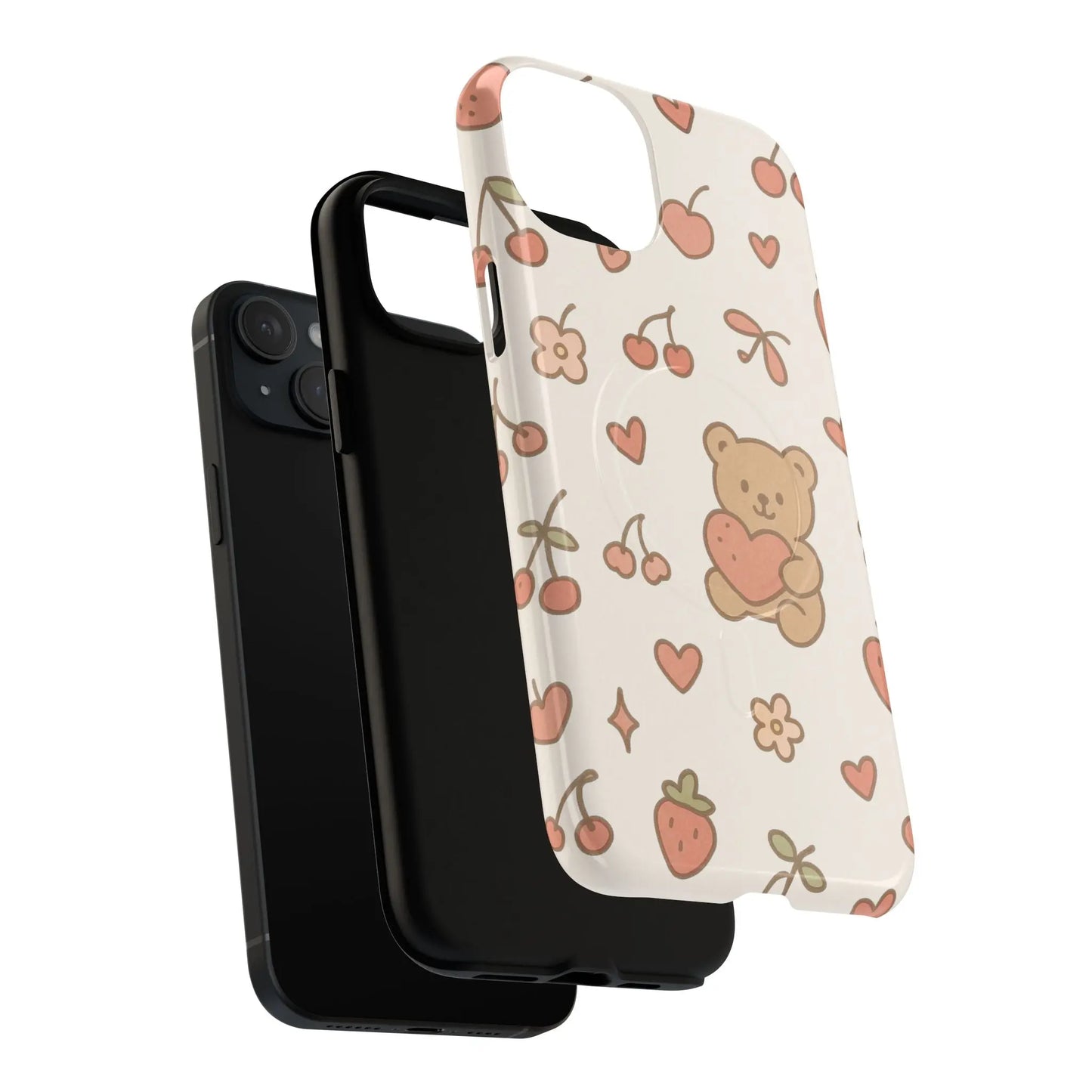 Teddy Berry Cozy Strawberry Pattern iPhone Case with MagSafe - Shamo's
