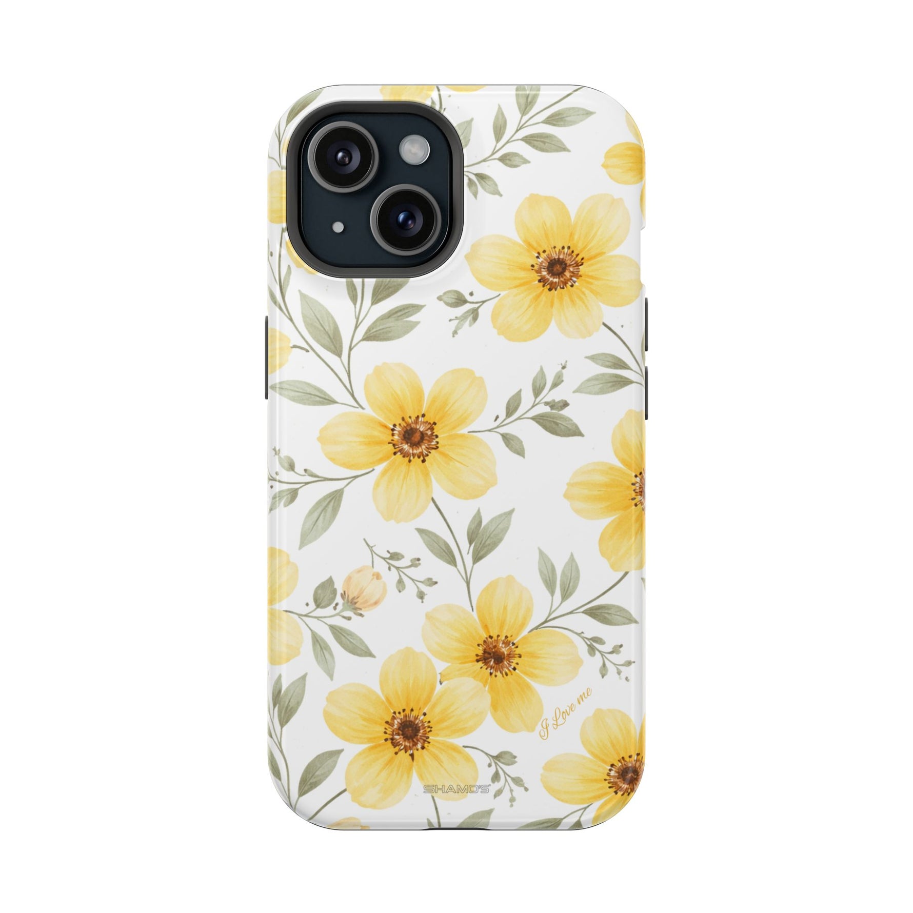 Yellow Flowers Summer Floral Magnetic Impact-Resistant iPhone Case with MagSafe Compatibility - iPhone 15 / Glossy - Shamo's