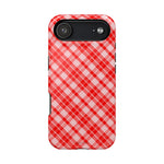 Red Plaid Magnetic Impact-Resistant iPhone Case | MagSafe