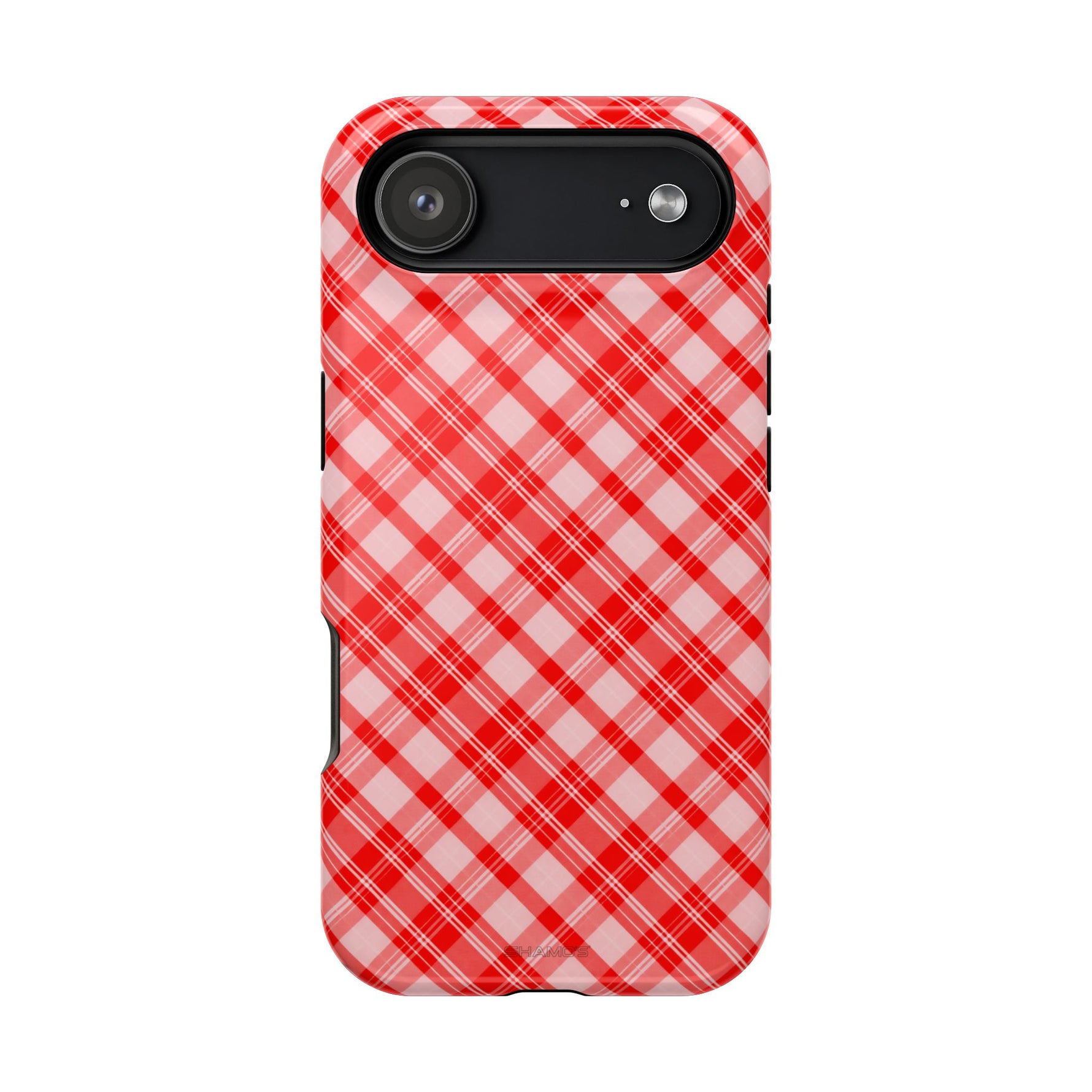 Red Plaid Magnetic Impact-Resistant iPhone Case | MagSafe