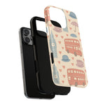 London Icons Hand-Drawn iPhone Case — Cute Double-Decker Bus & Big Ben Pattern with MagSafe compatibility  Shamo's