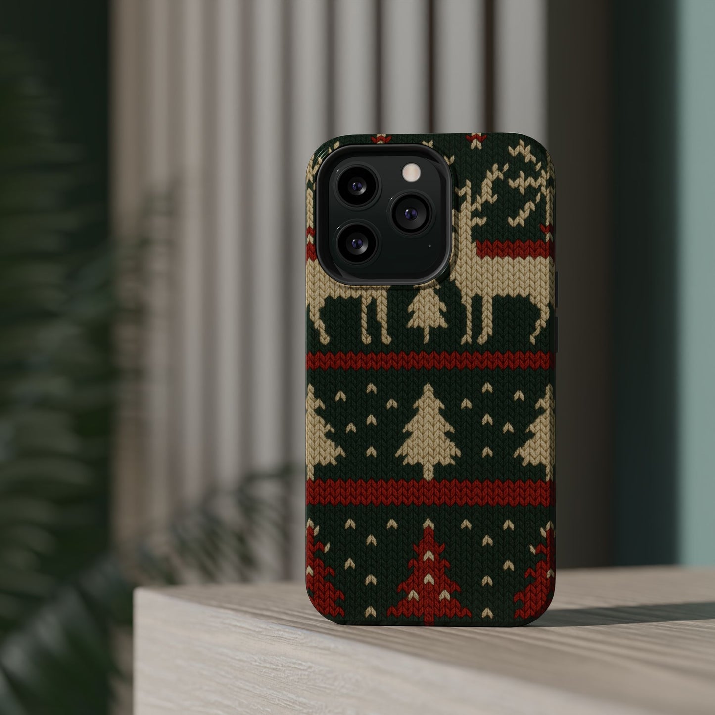 Holiday Reindeer Knit iPhone Case | compatible with MagSafe