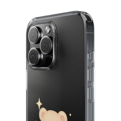 Romantic Teddy Bear Impact-Resistant iPhone Case with Heart Design
