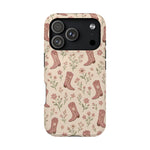 Floral Boots MagSafe Phone Case, glossy iPhone 17 Pro, rear view