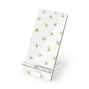 Floral Smartphone Stand, French Elegance Garden, Small Yellow Flower Phone Display - 2.8" x 5.9" / Glossy - Shamo's