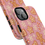 Pink Gingerbread Holiday iPhone Case with MagSafe compatibility - Shamo's