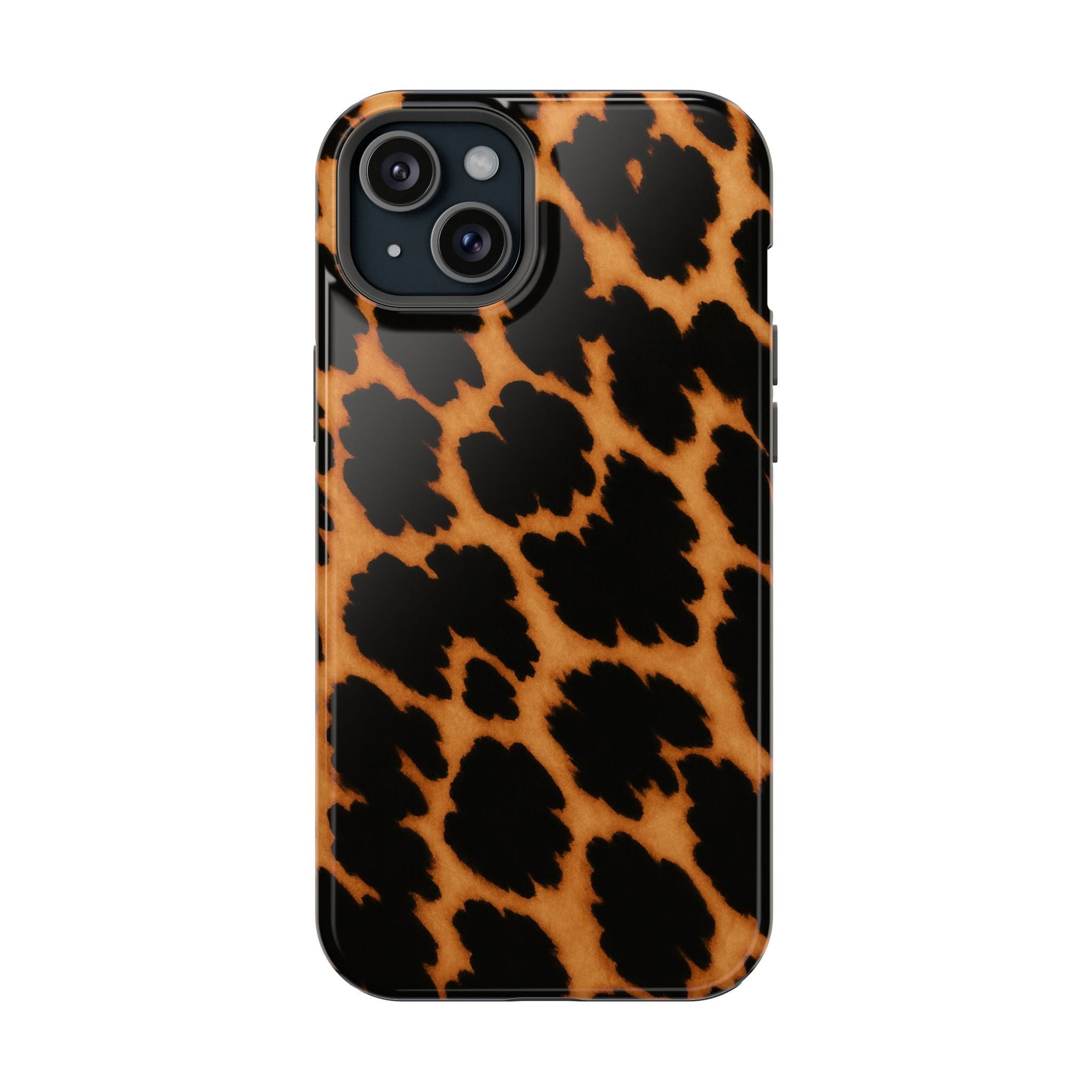 Leopard Print Impact-Resistant iPhone Case with MagSafe Compatibility  Shamo's iPhone 15 Plus / Glossy