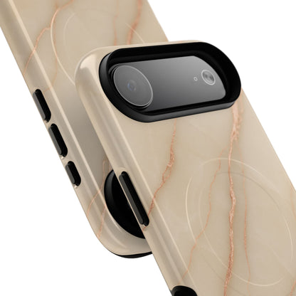 Luxury Series Marble Beige iPhone Case compatible with MagSafe