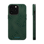 Topographic Green Magnetic Impact-Resistant iPhone Case | MagSafe compatible  Shamo's iPhone 13 Pro / Matte