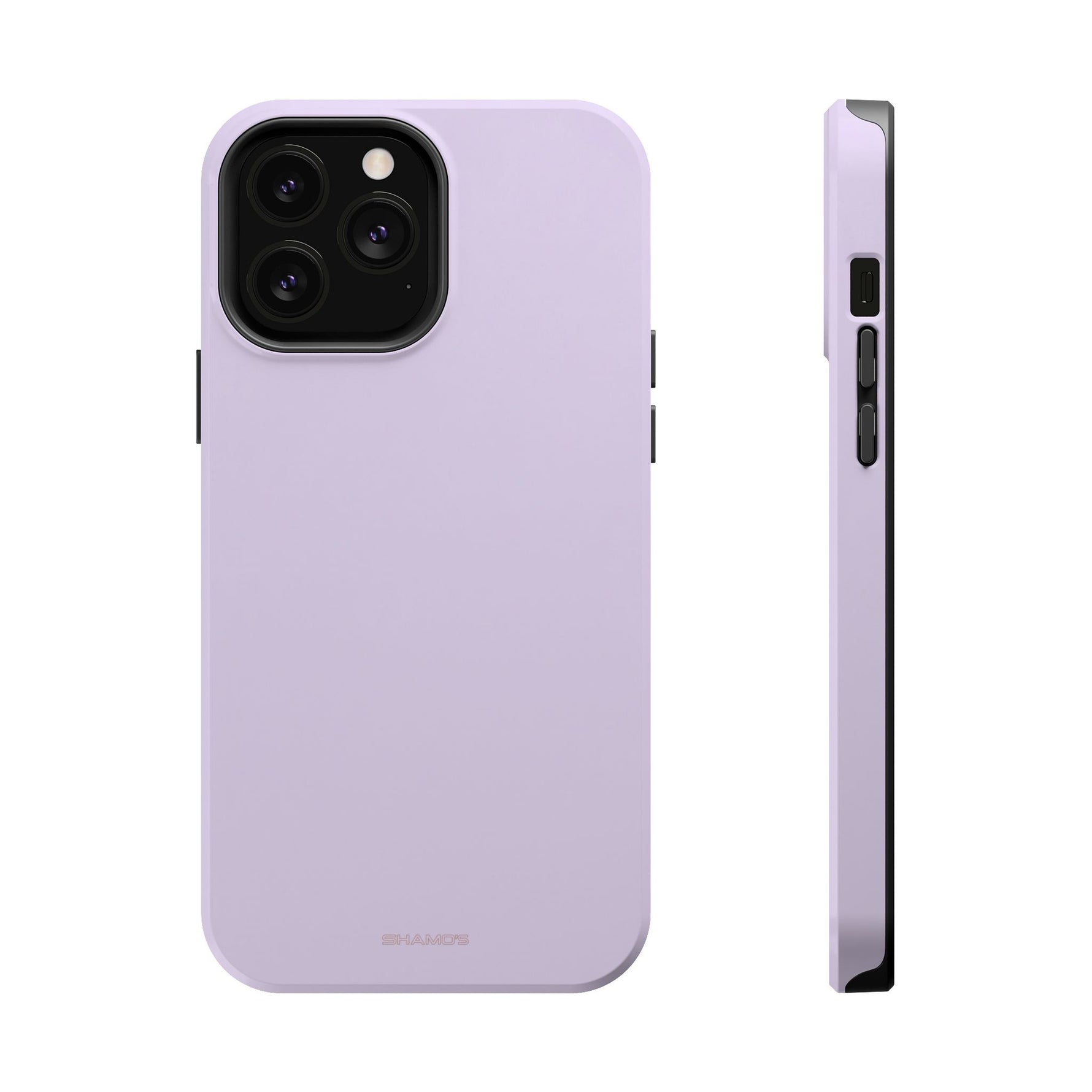 Lilac Purple Solid Color Pastel MagSafe Compatible Impact-Resistant iPhone Case