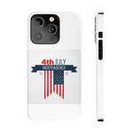 Slim Phone Cases with 4th of July writing for iPhone 17 and more - Shamo's