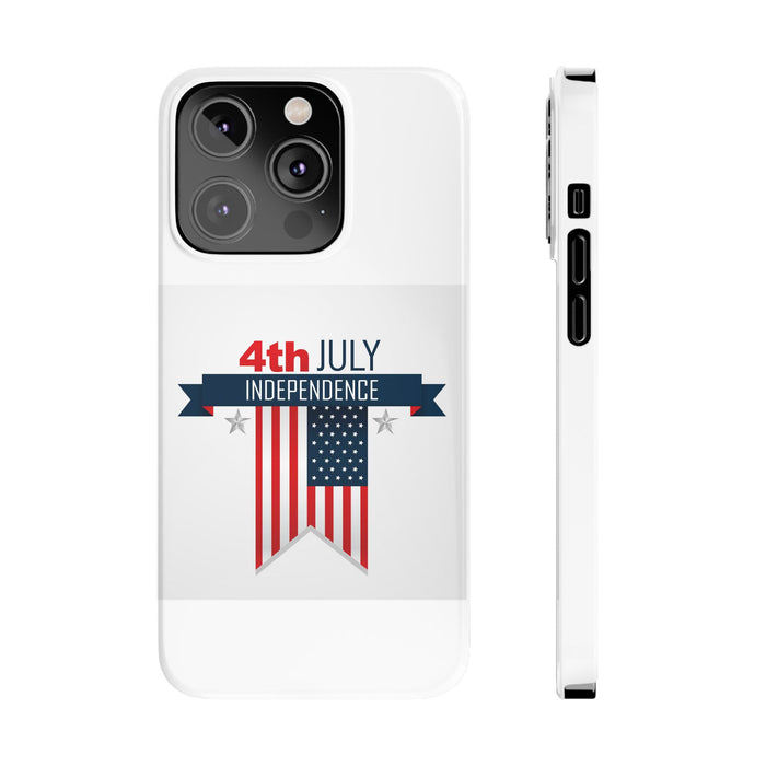 Slim Phone Cases with 4th of July writing for iPhone 17 and more