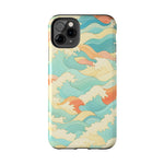 Ocean Wave Tough Phone Case — Pastel Retro Surf Pattern  Shamo's