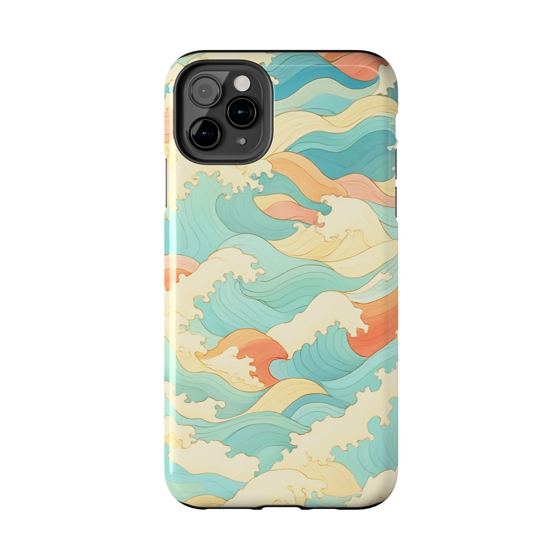 Ocean Wave Tough Phone Case — Pastel Retro Surf Pattern  Shamo's