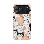 Cute Cartoon Cats & Puppies Phone Case with MagSafe Compatibility