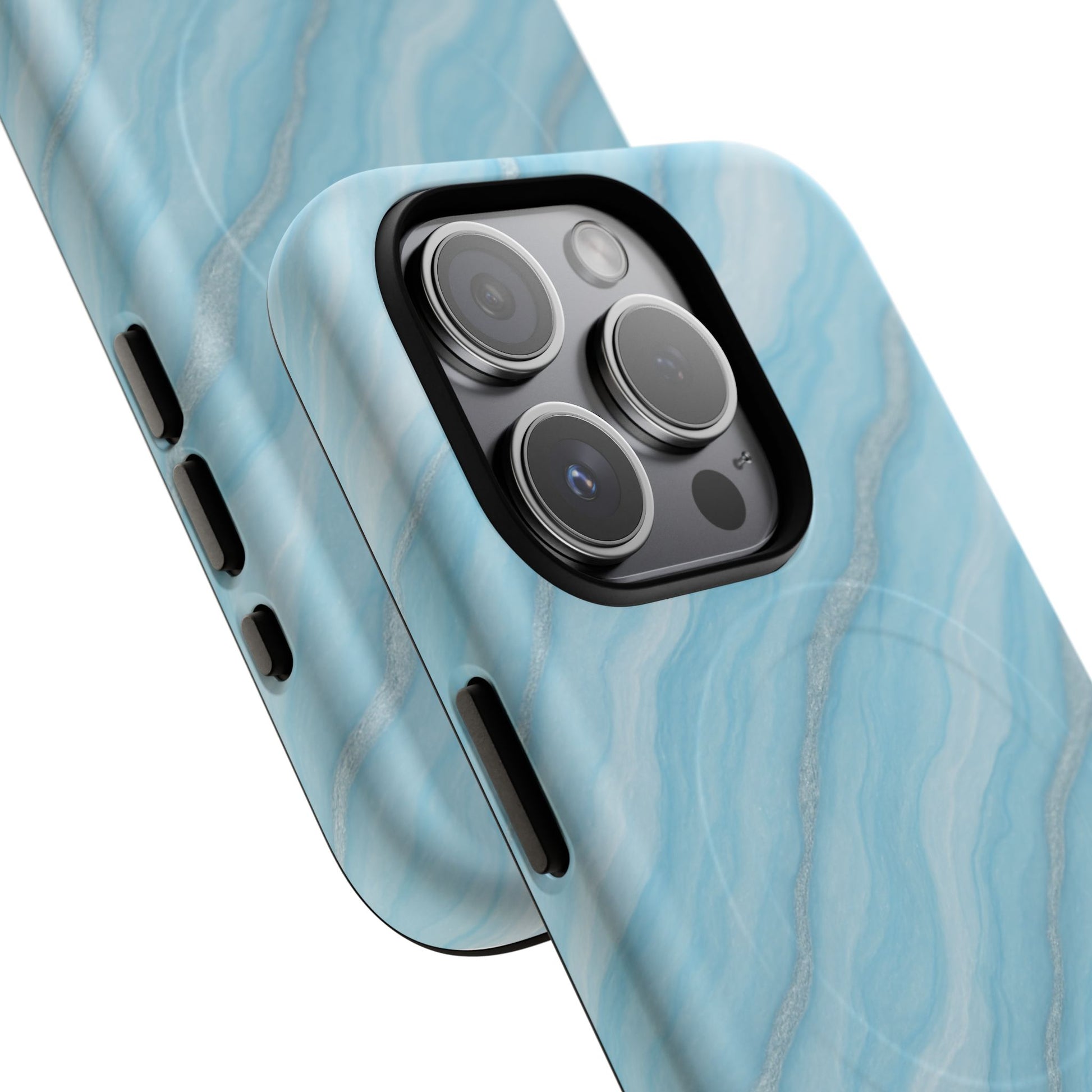 Sky Blue Marble iPhone Case with MagSafe - Shamo's