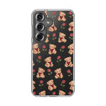 Romantic Teddy Bear Impact-Resistant Phone Case with Heart Design