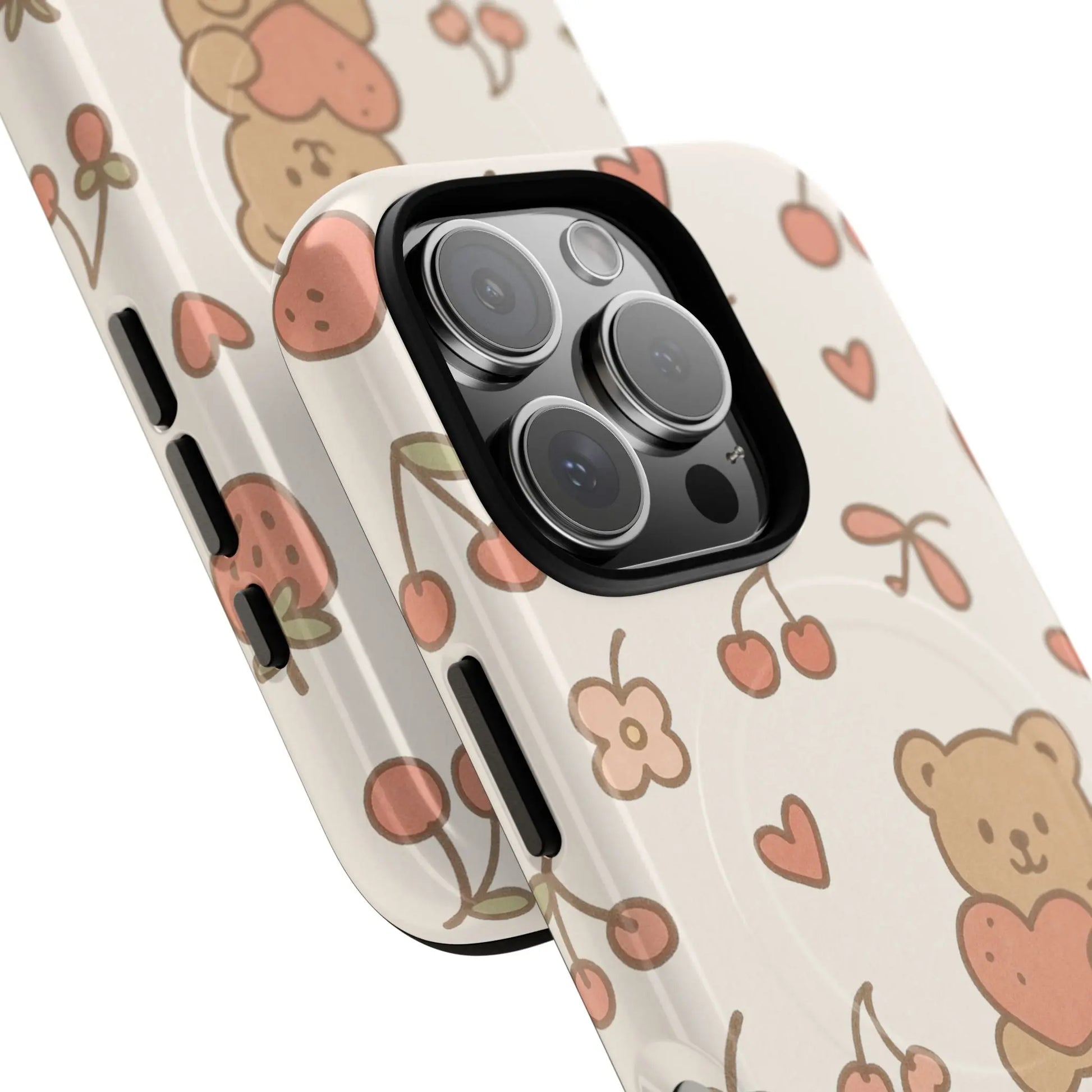 Teddy Berry Cozy Strawberry Pattern iPhone Case with MagSafe  Shamo's