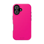 Neon Pink MagSafe Compatible Impact-Resistant Phone Case Hot Pink