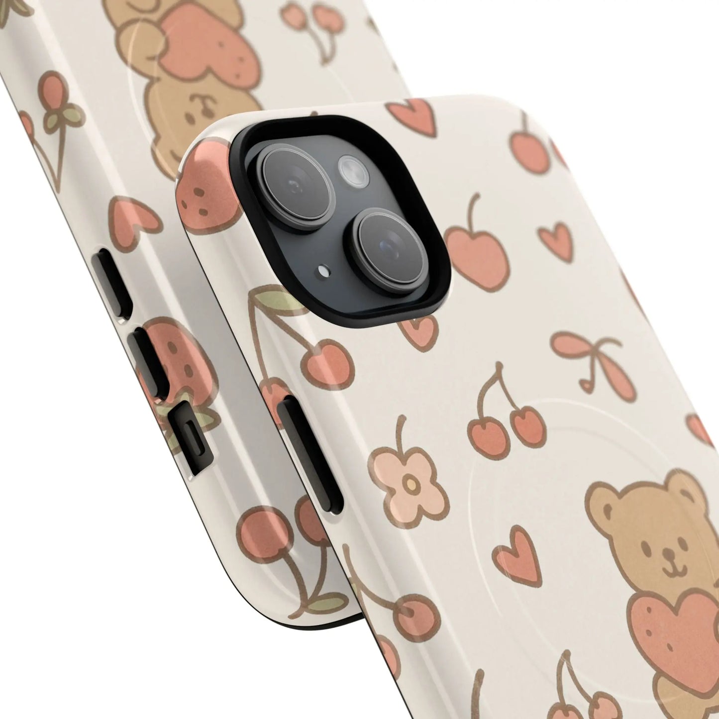 Teddy Berry Cozy Strawberry Pattern iPhone Case with MagSafe - Shamo's