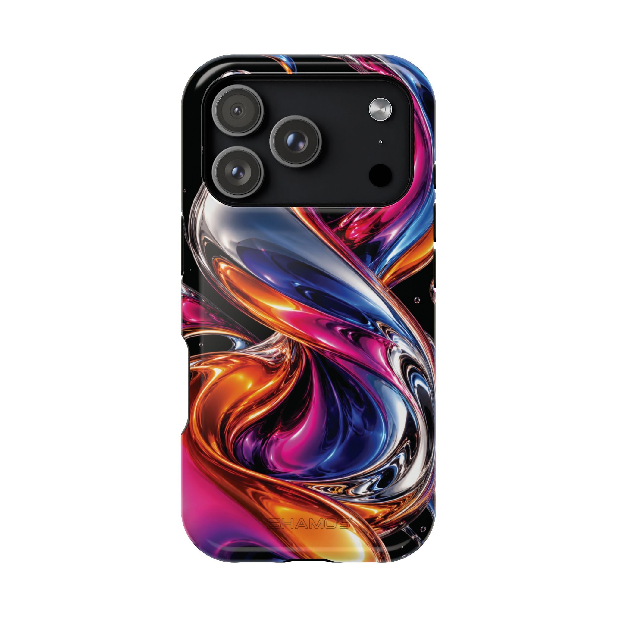 Liquid Aurora MagSafe Phone Case – Colorful Chrome-Effect Swirls | Glossy