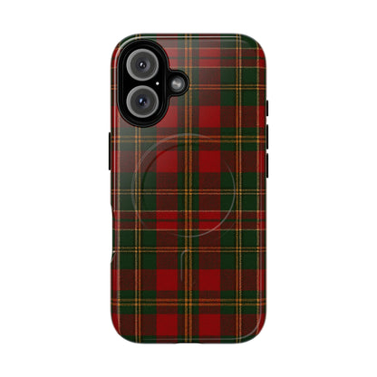 Plaid Holiday iPhone Case — Red & Green Tartan (MagSafe compatible)