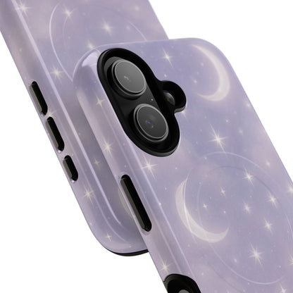 Celestial Lavender iPhone Case — Moon & Stars MagSafe Compatible