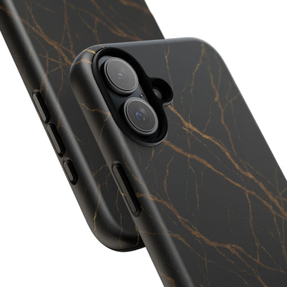 Black Marble Tough iPhone Case