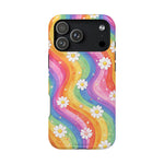 Rainbow Daisy Magnetic Impact-Resistant Phone Case with MagSafe Compatibility - iPhone 17 Pro Max / Glossy - Shamo's