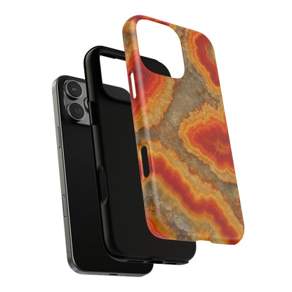 Agate Glow Marble iPhone Case Orange Geode Stone Design with MagSafe