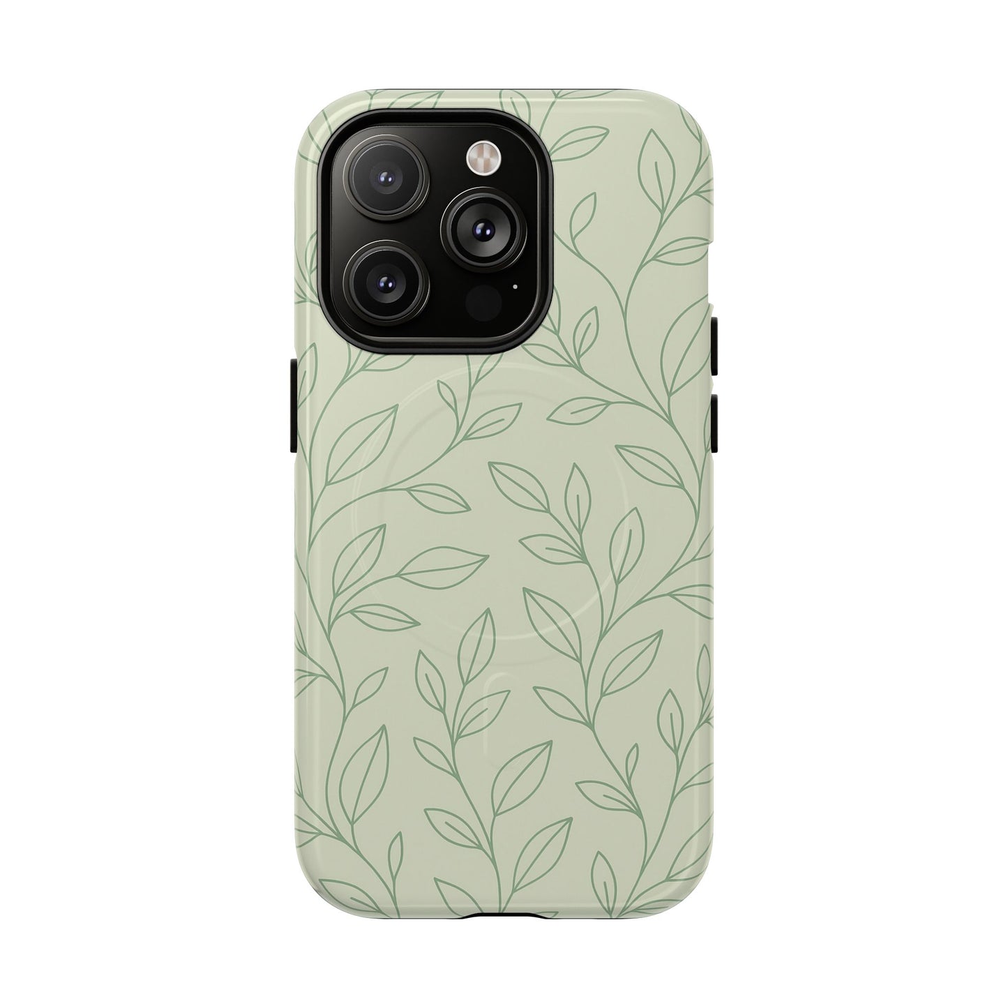 Sage Botanical Leaves Floral iPhone Case | MagSafe