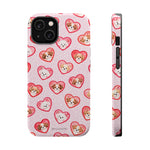 Pink Puppy Heart Pattern MagSafe Impact-Resistant iPhone Case, Valentine Phone Cover