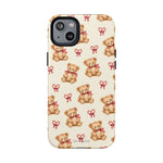 Coque iPhone Ourson des fêtes et sucres d’orge en forme de cœur avec MagSafe