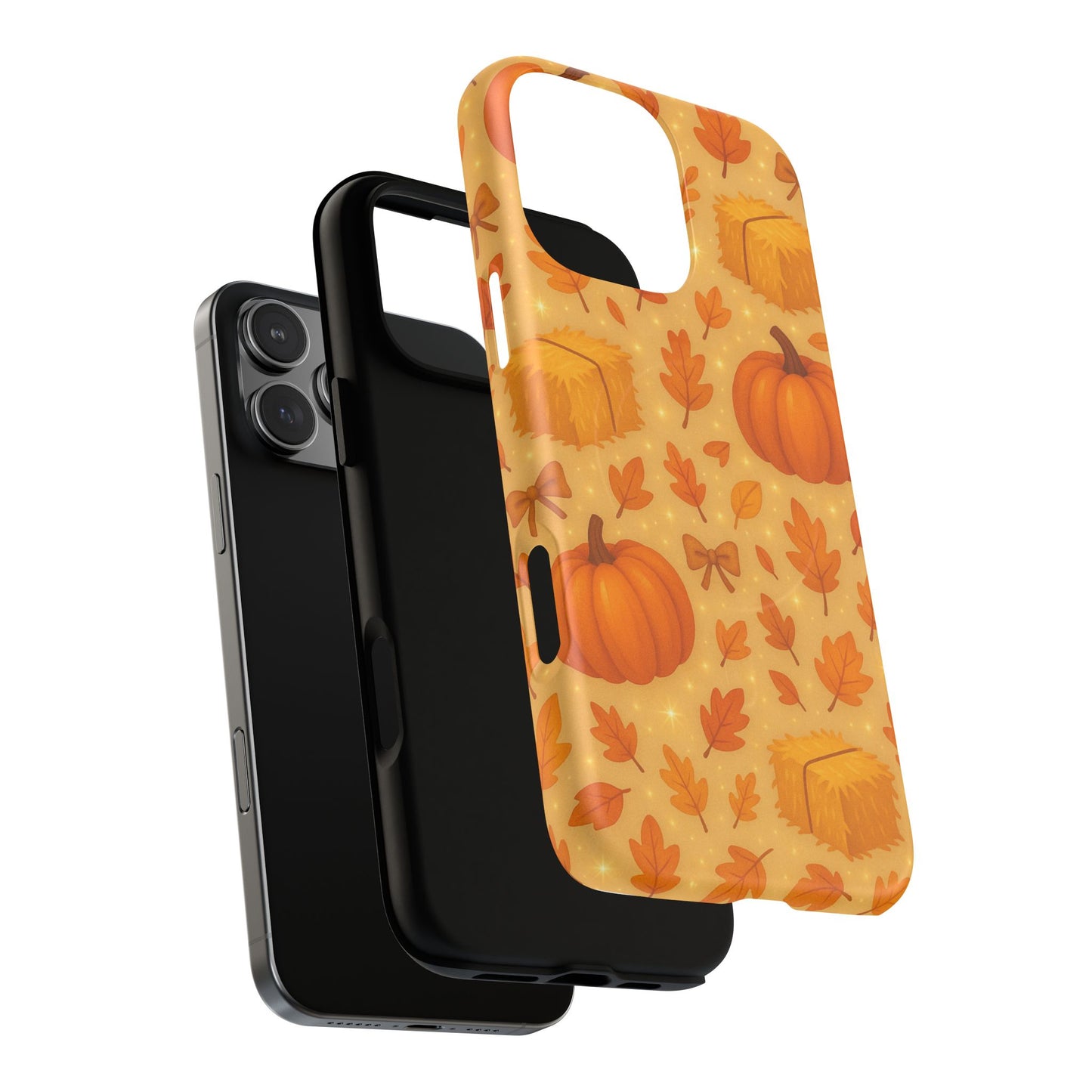 Autumn Harvest iPhone Case — Pumpkin & Haystack Fall with MagSafe