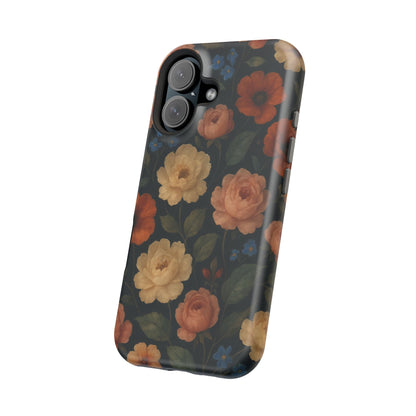 Floral Vintage Rose Magnetic Impact iPhone Case with MagSafe  Shamo's