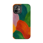 Abstract Color Wave Tough Phone Case — Bold Orange & Green Protective Phone Cover  Shamo's