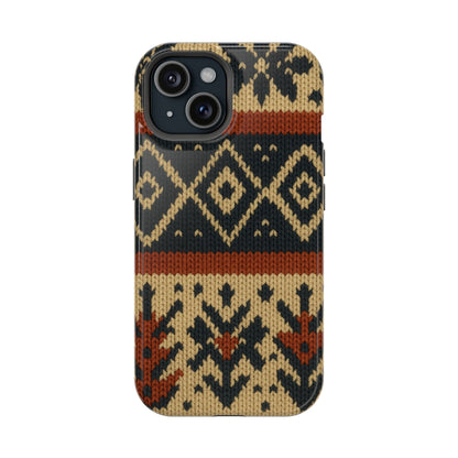 Nordic Knit Pattern MagSafe Impact-Resistant iPhone Case