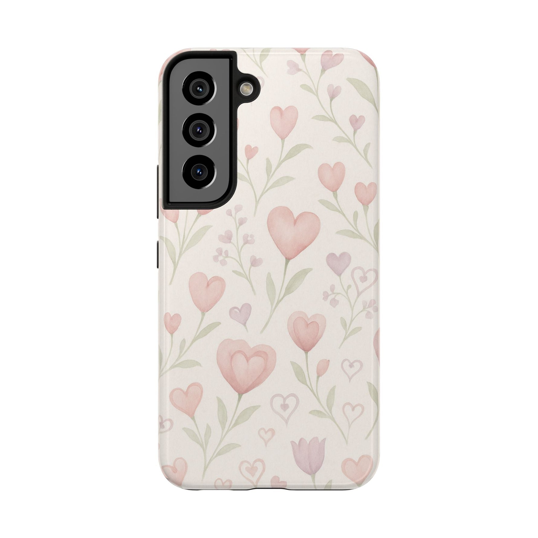 Pink Watercolor Heart Floral Pattern | Tough Impact Phone Case  Shamo's Samsung Galaxy S22