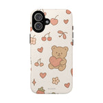 Teddy Berry Cozy Strawberry Pattern iPhone Case with MagSafe