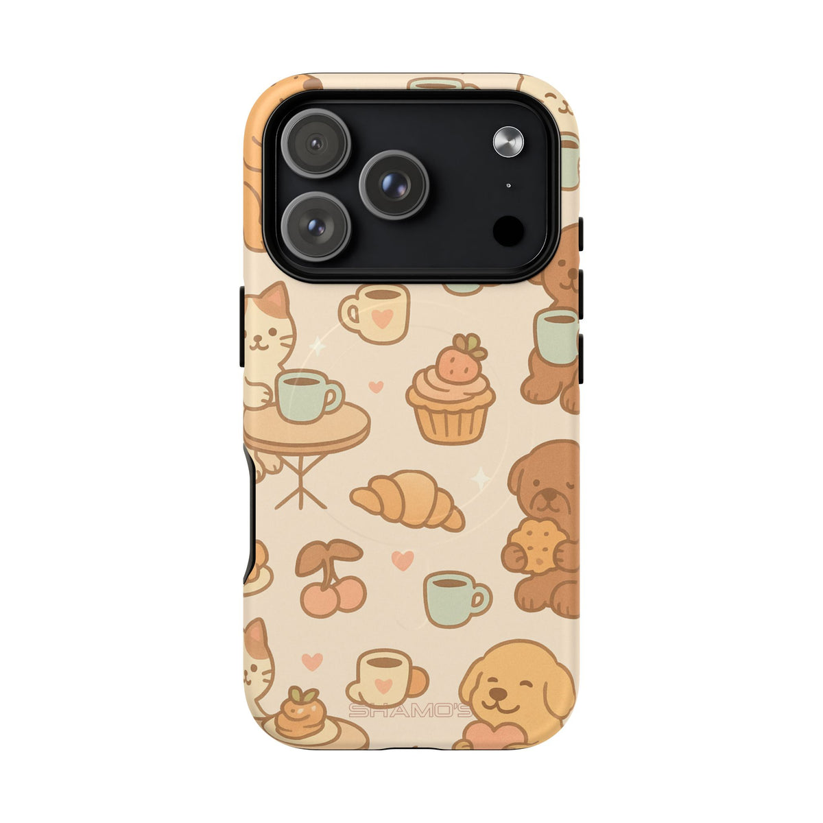 Funda para teléfono con diseño de gatos y perros y MagSafe