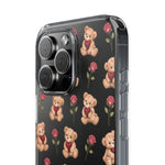 Romantic Teddy Bear Impact-Resistant Phone Case with Heart Design