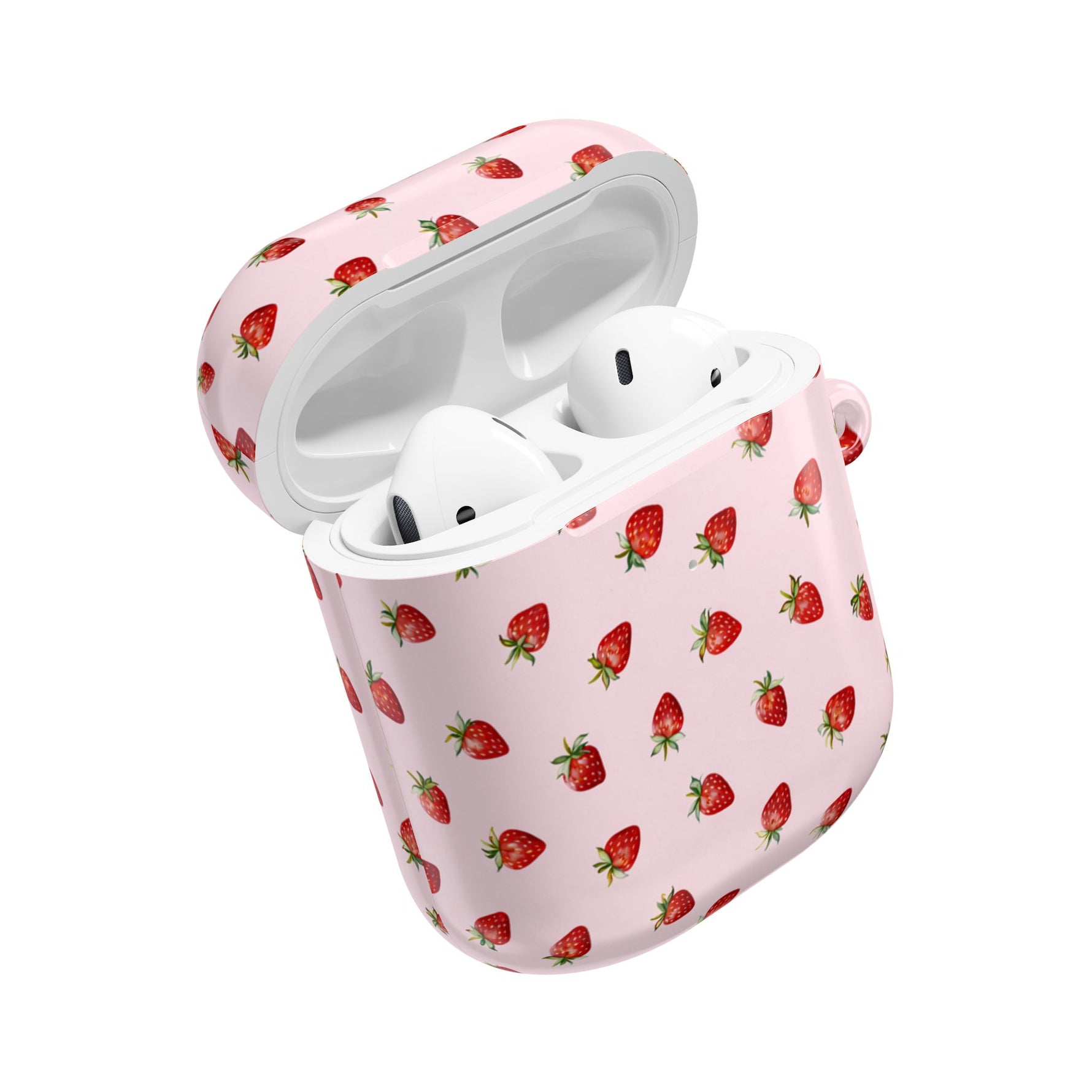 Strawberry Pattern AirPod Case | Cute Pink Protective Cover